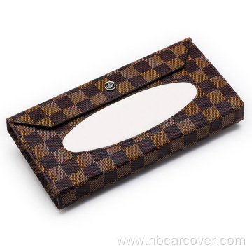 Leather Car Tissue Box Car Visor Tissue Holder